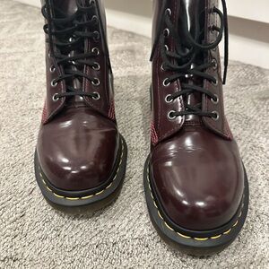 Dr. Martens Glossy Burgundy Combat Boots